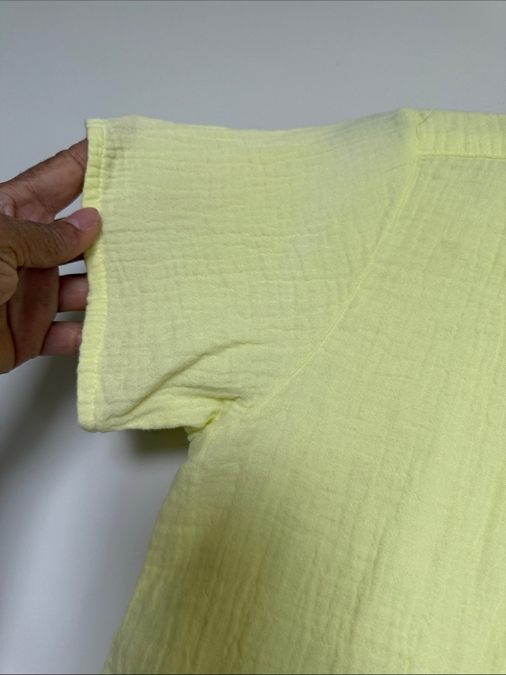 bobi Lightweight Button-Up Shirt in Lemon Yellow - Picture 4 of 8